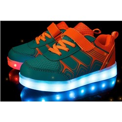 Светящиеся кроссовки с LED подсветкой детские 1168, цвет Синий