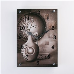 Часы настенные, серия: Интерьер, "Серая ваза", 25х35 см