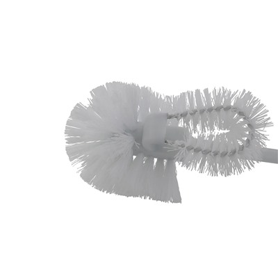 Ершик AXENTIA для унитаза из белого пластика с доп щеточкой для обода,  7,5 см, высота 37,5 см.