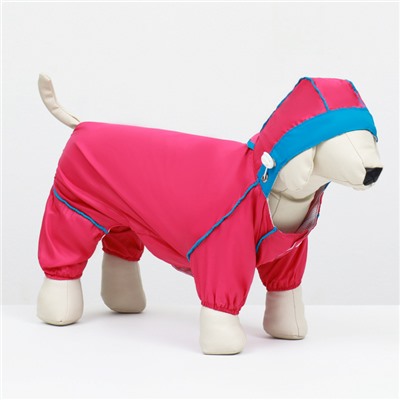 Комбинезон для собак, демисезонный с сумкой, размер ХL (ДС 37, Ог 49, ОШ 33 см), розовый