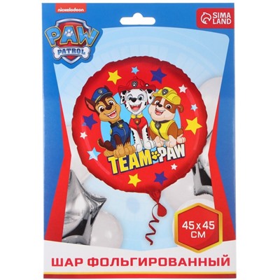 Шар фольгированный "Team Paw", Paw Patrol 9117937