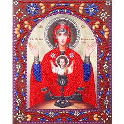 Алмазная живопись икона фигурными стразами Образ Пресвятой Богородицы Неупиваемая Чаша 20х25