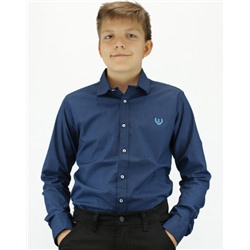 Рубашка для мальчика A-YUGI арт.18081 синяя
