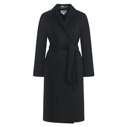 Шерстяное пальто шалька, черный АРТ. 507