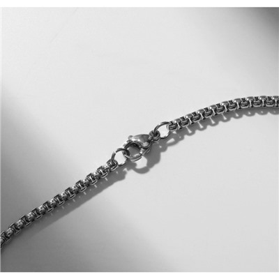 Кулон «Змея» на кресте, цвет чернёное серебро, 70 см