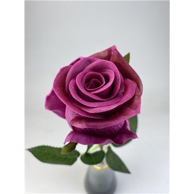 Роза силиконовая ароматизированная 55см, цвет фуксия