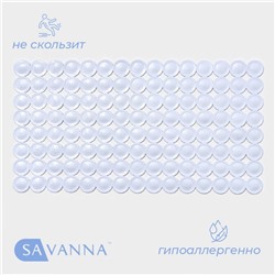 Коврик противоскользящий в ванну на присосках SAVANNA «Пузыри», 38×68 см, цвет МИКС