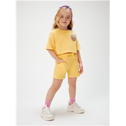Комплект детский для девочек ((1)футболка и (2)шорты) Purim1 ярко желтый