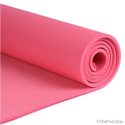 Коврик для йоги и фитнеса спортивный гимнастический EVA 8мм. 173х61х0,8 цвет: тёмно-розовый / YM-EVA-8DP / уп 20