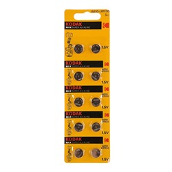 Элемент марганцево-щелочный Kodak AG10 (389 LR1130, LR54) (10-BL) (10/100) ЦЕНА УКАЗАНА ЗА 10 ШТ