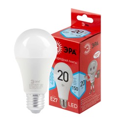Лампа светодиодная ЭРА RED LINE LED A65-20W-840-E27 R E27, 20Вт, груша, нейтральный белый свет /1/10/100/
