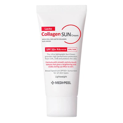 Солнцезащитный крем с коллагеном для жирной кожи Medi-Peel Red Lacto Collagen Sun Cream SPF50+ PA++++Корейская косметика по оптовым ценам. Популярные бренды Корейской косметалогии в интернет магазине ooptom.ru.