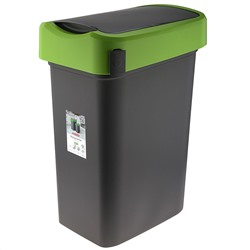 Контейнер для мусора с плавающей крышкой "SMART BIN" 50л, с крепление для мусорных пакетов, зеленый Econova (Россия)