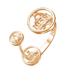 Позолоченное кольцо "Индия" - 1120 - п