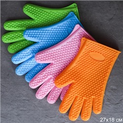 Прихватка-перчатка силиконовая / SPR-090 /уп 50 /27*18/0,15 (Голубой)