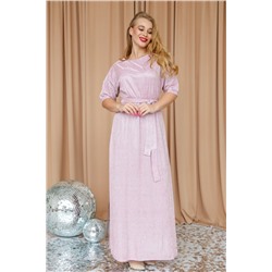 Платье 444-УЦ, розовая пудра/песок серебро