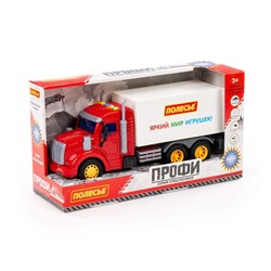 323106 Полесье "Профи", автомобиль-фургон инерционный (со светом и звуком) (красно-белый) (в коробке)