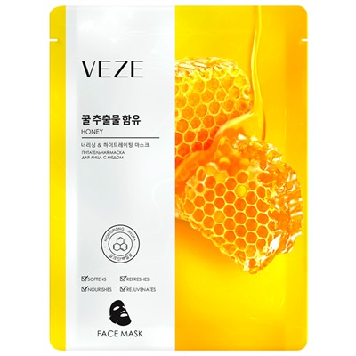 Смягчающая тканевая маска с экстрактом меда Veze, 25 гр