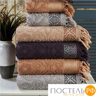 Набор полотенец Карвен "HANZADE" Cotton (penye) 50*90 4шт. махра с бахромой HS 1004