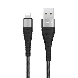 Кабель USB - Apple lightning Borofone BX32 Munificent (повр. уп)  25см 2,4A  (black)