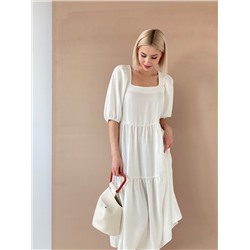 7410  Платье-парашют белое с крэш-эффектом (остаток: 44)