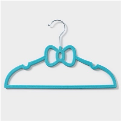 Плечики - вешалки для одежды Доляна «Бантик», 33×20 см, 5 шт, цвет бирюзовый