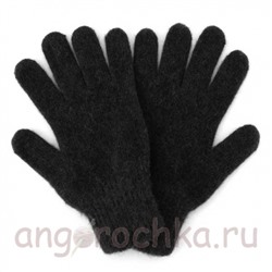 Черные вязаные шерстяные перчатки - 400.7