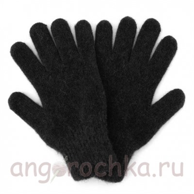 Черные вязаные шерстяные перчатки - 400.7