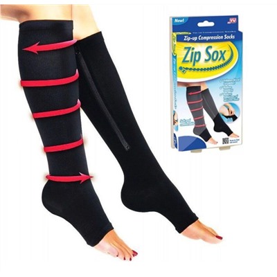 Компрессионные гольфы Zip Sox черные размер L/XL