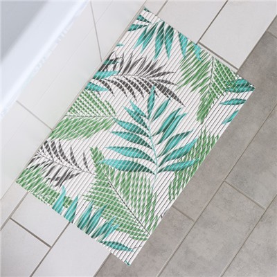 Коврик для дома Доляна «Пальмовая ветвь», 40×65 см, цвет зелёный