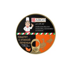 Паштет с утиной печенью миндалем и коньяком ARGO Pate’ dello chef 250 гр