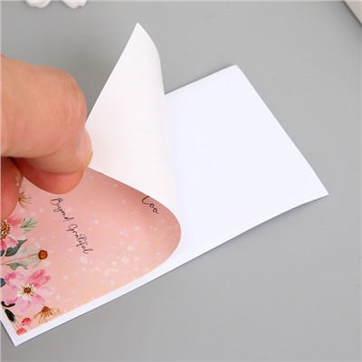 Наклейка бумага благодарность "Розовые цветы" набор 50 шт 10х5 см