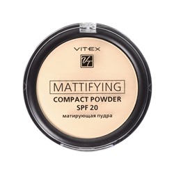 VITEX Матирующая компактная пудра для лица Mattifying compact powder SPF20 тон 02 Natural beige 8г (Польша)