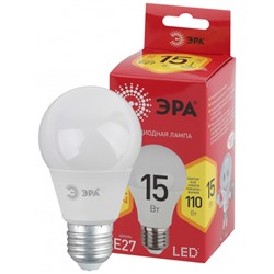 Лампа светодиодная ЭРА RED LINE LED A60-15W-827-E27 R E27, 15Вт, груша, теплый белый свет /1/10/100/