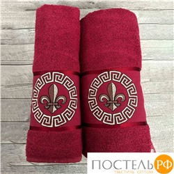 Т1006/SM01 Набор полотенец EFOR из 2-х пр. GREKLİ DAMASK (50*90,70*140) bordo бордовый