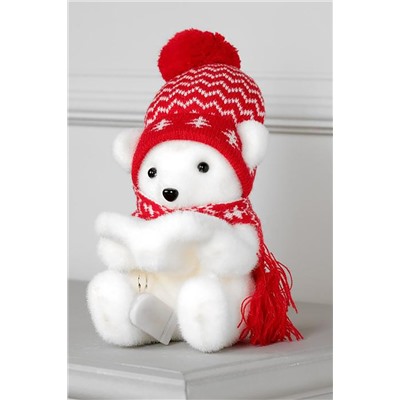 Световая фигура Медведь в красной шапочке и шарфе 4843986