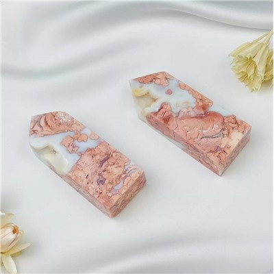 Радуга Самоцветов Кристалл из камня цветочный "розовый" Агат