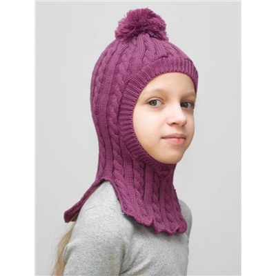Шапка-шлем для девочки весна-осень Лиза (Цвет фуксия), размер 50-52