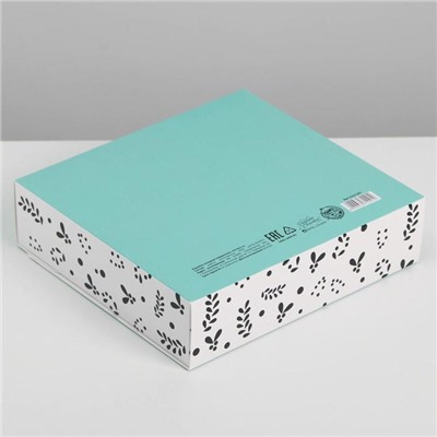 Коробка складная подарочная «Любимой маме», 20 х 18 х 5 см, БЕЗ ЛЕНТЫ