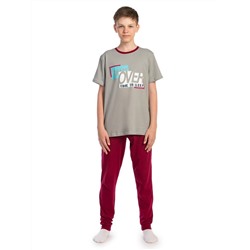 Комплект детский (футболка, брюки)  Серый, Бордовый