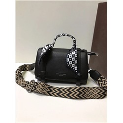 Женская сумка-клатч Экокожа+Текстиль двойной ремень черный