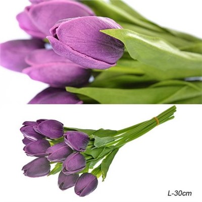 Цветок искусственный Тюльпан 30 см фиолетовые / 1205 /уп 200/1200/ латэкс