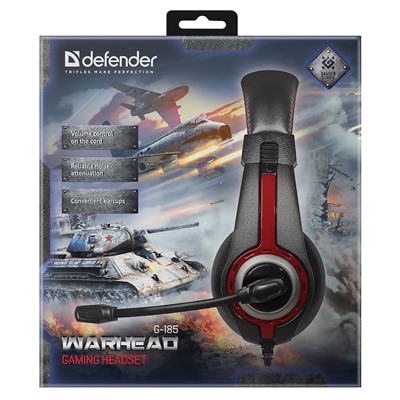 Компьютерная гарнитура Defender Warhead G-185 игровая (red)