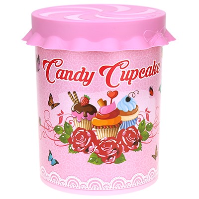 Контейнер для продуктов пластмассовый "Candy №2" 0,8л, д12см, h13см, розовый (Россия)