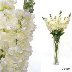 Цветок искусственный Дельфиниум 22 цветка белый 94 см / A56 /уп 50/500/