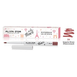 Alvin D`or  A LA FRENCH ALF-23 Карандаш для губ Waterproof gel lip pencil тон 04 махагоновый