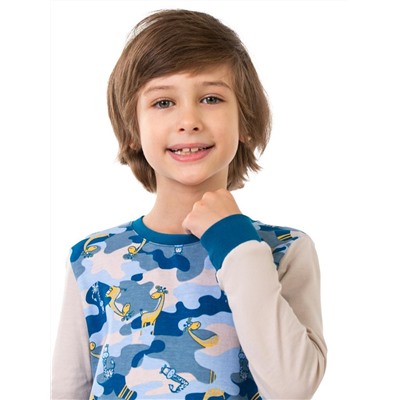 Пижама детская Серо-бежевый, Синий КМФ