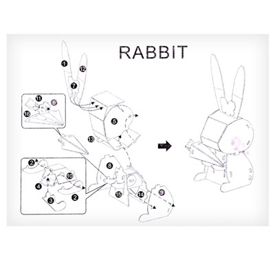 Набор для творчества создние 3D фигурки «Кролик»