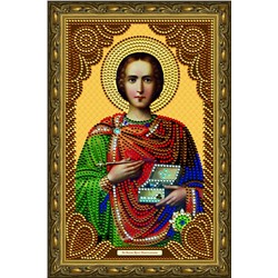 Алмазная живопись икона Святой Великомученик Целитель Пантелеймон 20х30