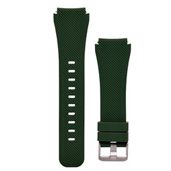Ремешок - WB014 Samsung Gear S3 Frontier/Gear S3 Classic/Galaxy Watch 22 мм универсальный силикон на пряжке (регулируемый) (dark green)